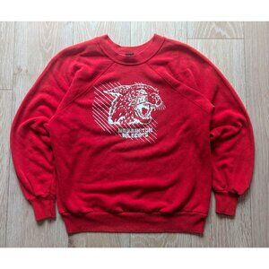Jean Top Vintage 70s Washington Wildcats Red Graphic Crewneck / Sz M / USA Made
